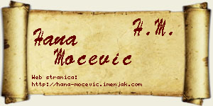 Hana Močević vizit kartica